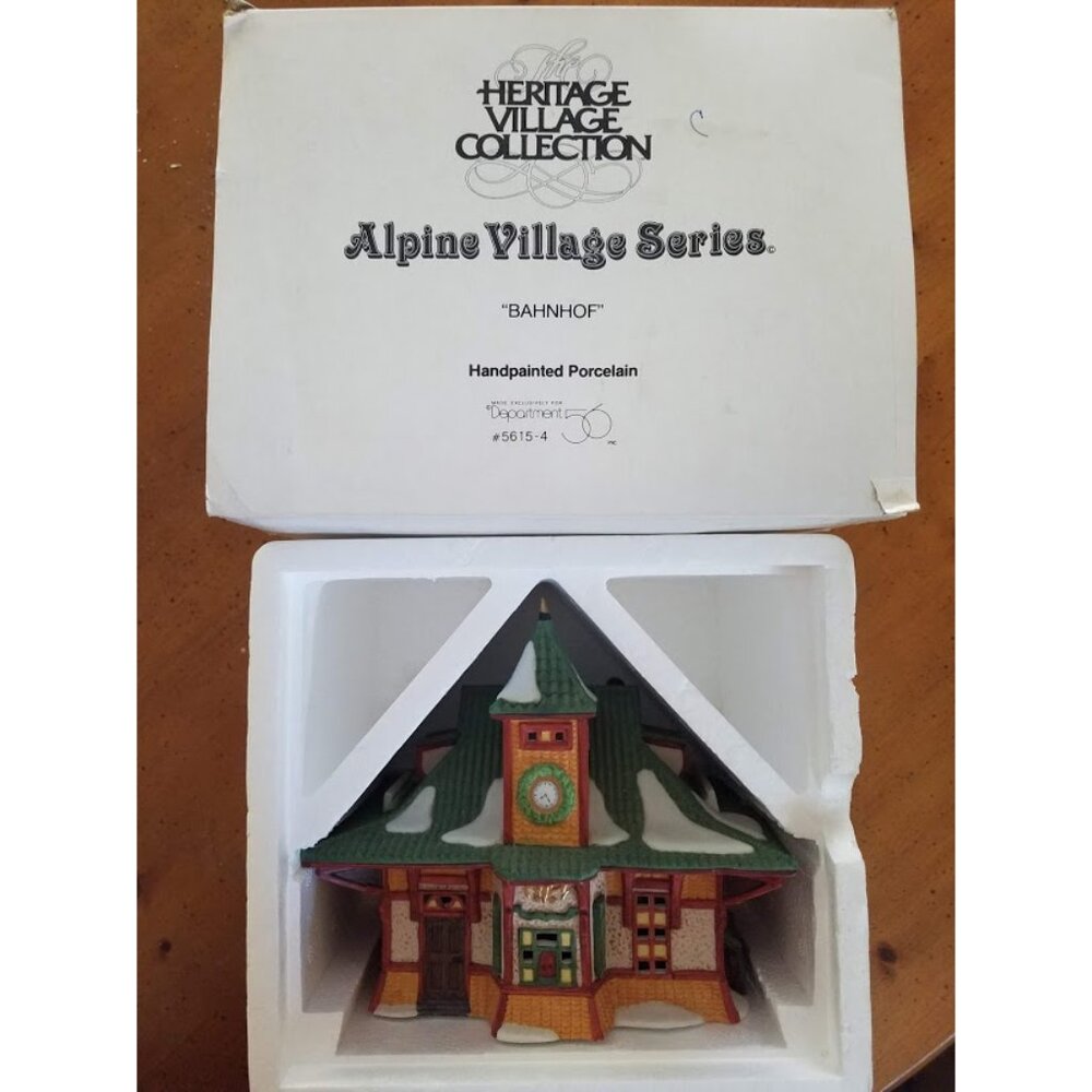 "BAHNHOF" #5615-4 Heritage Village Collection Alpine Village Series -Retired-